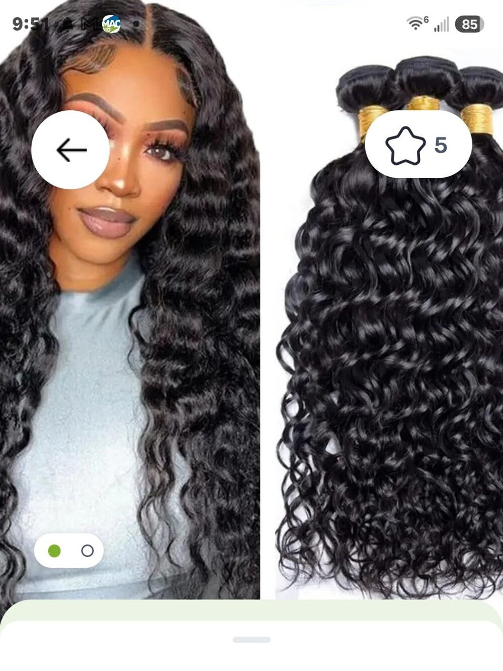 Deep Wave Human Hair Extensions - Black(3 Bundles)